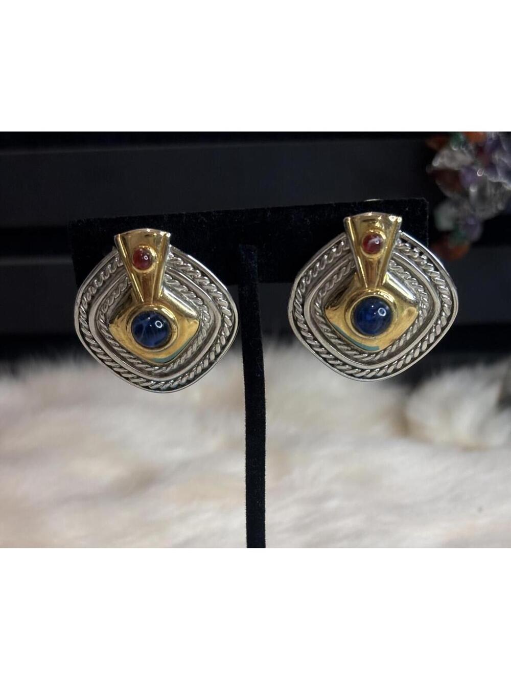 Egyptian Revival Style Clip-On Earrings